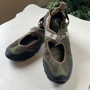 Lands End Women’s Mary Jane Trekker Breathable Mesh Leather Hiking Shoes Size 7B